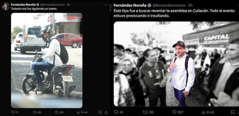 Noroña vs manifestante