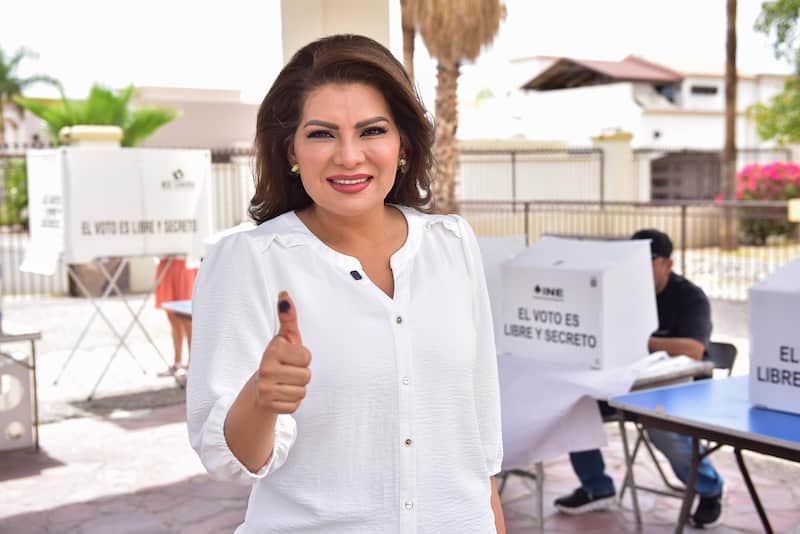 Lorenia Valles ejerciendo su voto el pasado 1 de junio. Imágen de Lorenia Valles