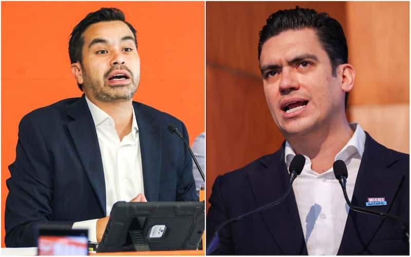 Jorge Álvarez Máynez y Jorge Romero. Los dirigentes de MC y PAN hablando en eventos.