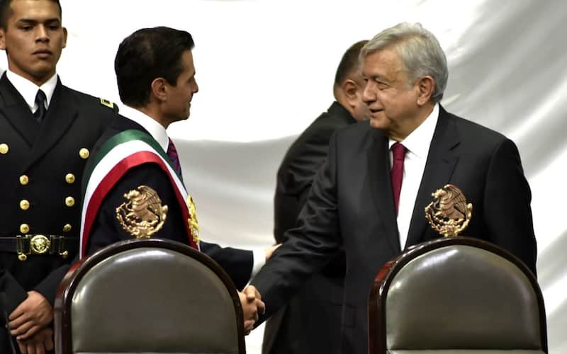 Peña Nieto aseguró que la cancelación del NAICM no tuvo que ver con corrupción El expresidente Enrique Peña Nieto en la toma de posesión de Andrés Manuel López Obrador como presidente
