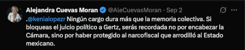 Alejandra Cuevas Morán vs Alejandro Gertz