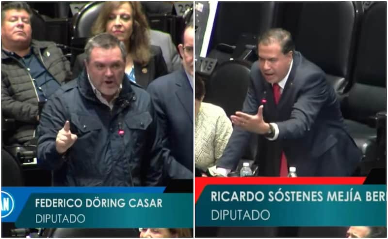 Federico Döring se enfrasca en discusión contra Ricardo Mejía en la Cámara de Diputados. Imágenes del diputado del PAN, Federico Döring, y de su contraparte del PT, Ricardo Mejía.