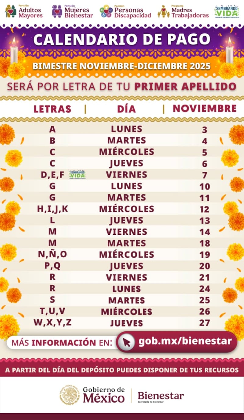 Calendario del Bienestar